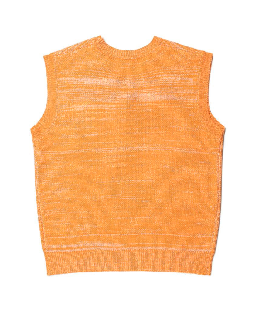 Aott Two-Tone Color Block Knit Vest Orange