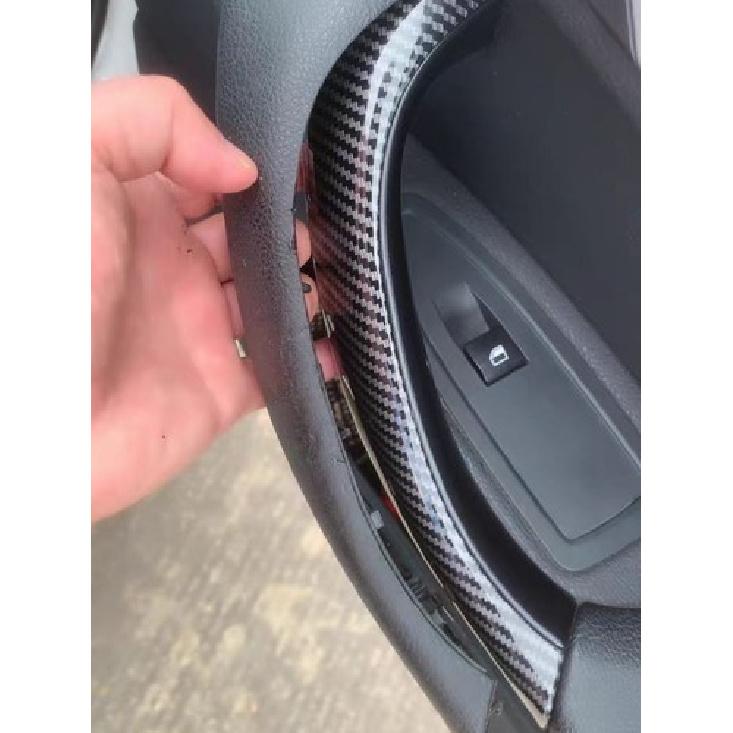2PCS Carbon Inner Door Panel Handle Pull Trim Cover Set For BMW F48 F39 X1 X2