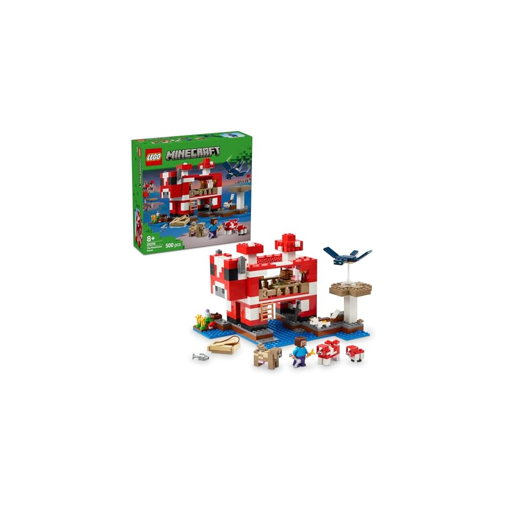 LEGO Minecraft Mushroom House Toy Building Set 21270 for Kids Ages 8-10