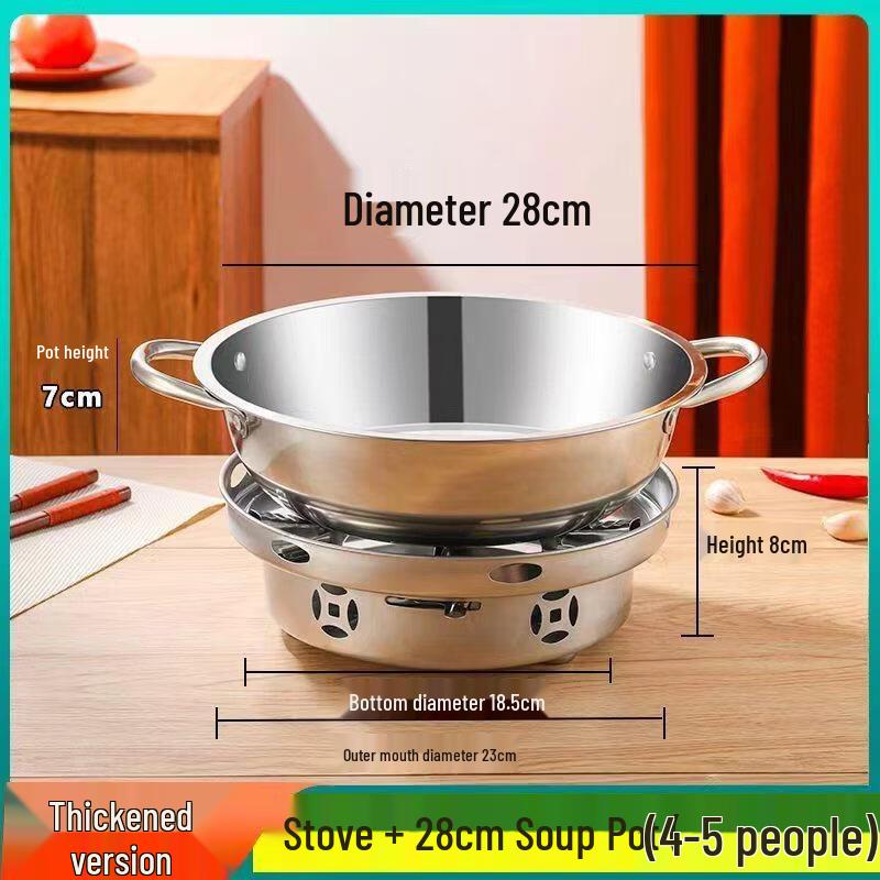 Portable Windproof Alcohol Stove Hot Pot Set