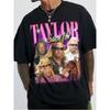 1 Stück Trailer Swift Hund Der Kopfgeldjäger T-Shirt - Lustiges durchgedrehtes Trailer Swift Grafik-T-Shirt, Schwarzes Baumwollshirt mit rosa Schriftzug, Lockere Passform Lässig