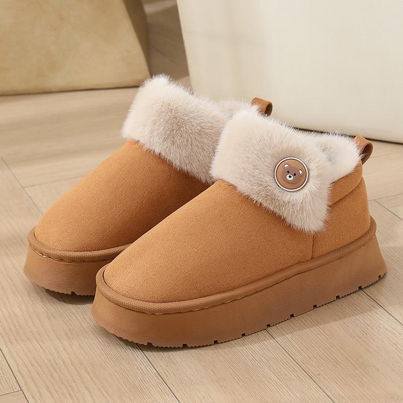 Cotton Slippers Men's Bag with Winter Warm Thick Sole, New Style for Outerwear with Added Fleece, Versatile New Cotton Shoes for Women