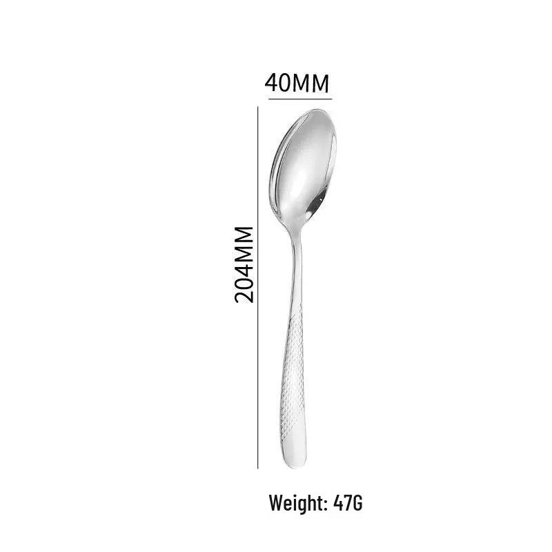 Stainless Steel Western Cutlery 4-Piece Set: Steak Knife, Fork, Spoon.
