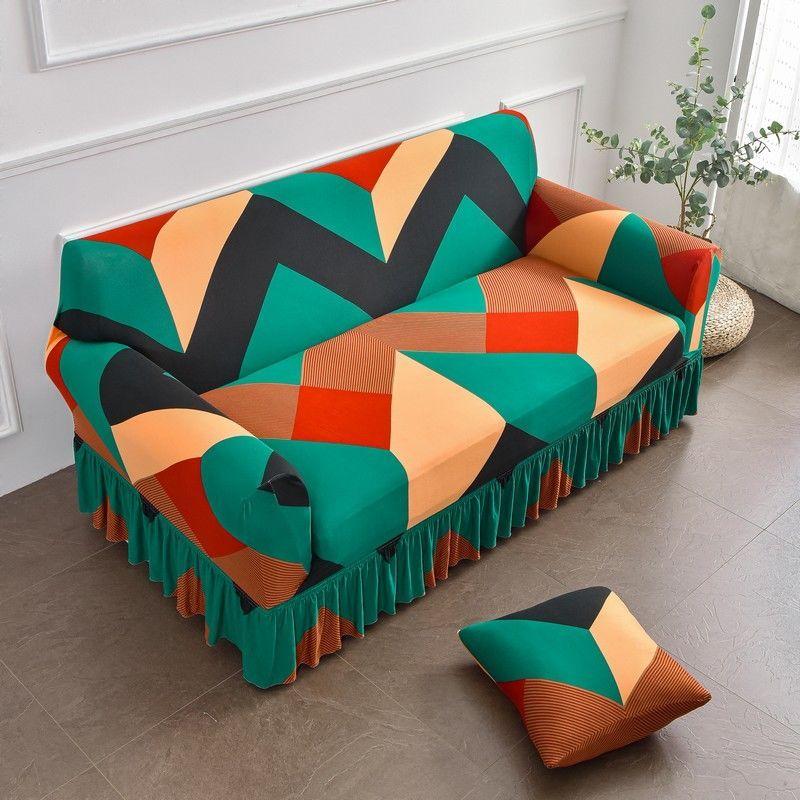 Floral Printed Sofa Cover for Living Room Plaid Stretch Couch Slipcover L Shape Corner Sofa Covers Sofa Towel 1-4 Seat