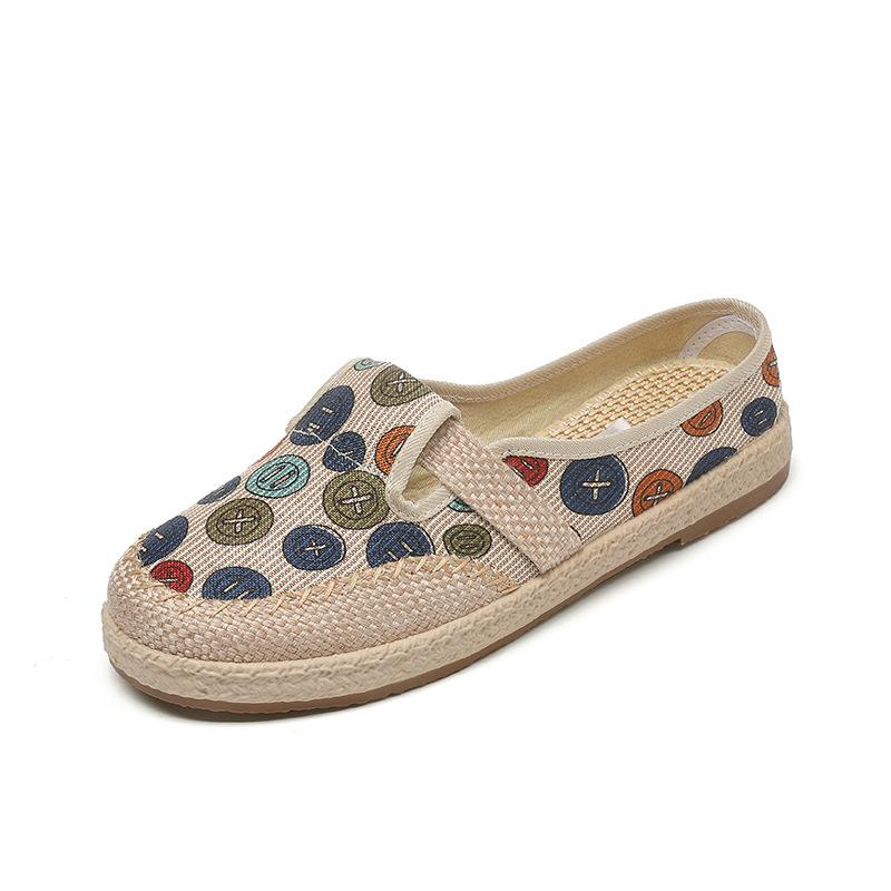 

Пекинская тканевая обувь для женщин, летние новые тапочки с мягкой подошвой, повседневные, модные, в паре с ленивой обувью 40