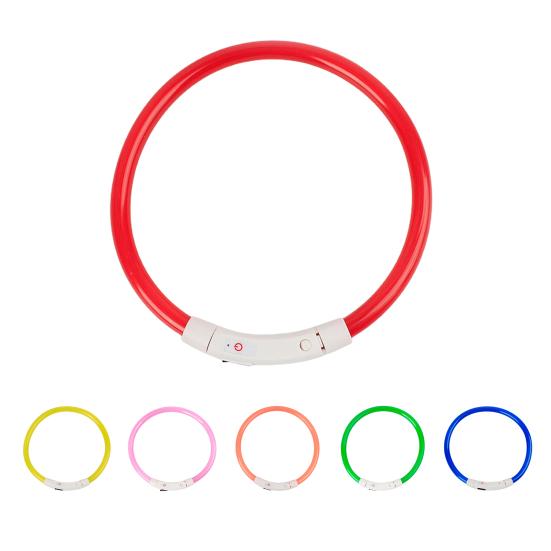 LED Dog Collar Rechargeable Luminous USB Charging Puppy Light Up Collar for Outdoor