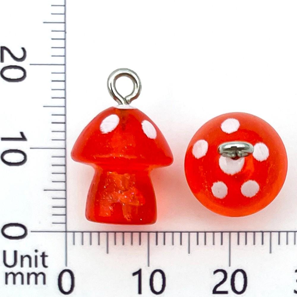 10 Colorful Luminous Resin Mushroom Charms for DIY Jewelry & Accessories