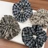 Elegant British Retro Plaid Scrunchie: Versatile High-End Hair Accessory for Women