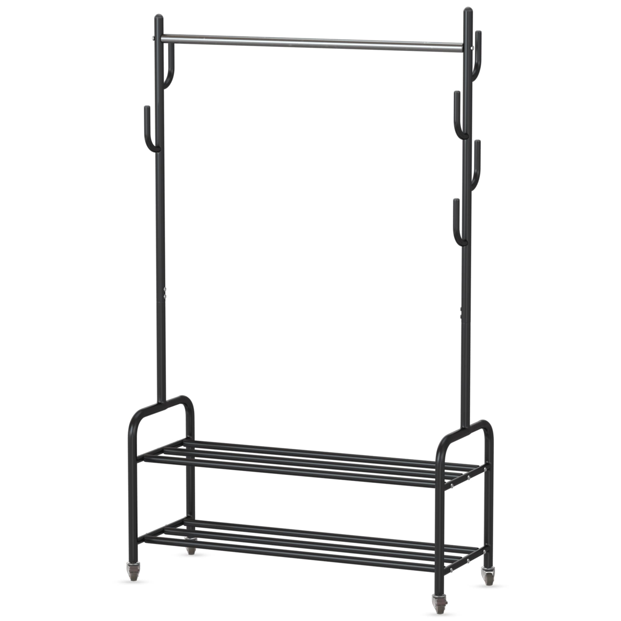 

VICERII Clothes Multifunctional Clothes With Clothes Clothing Easy Indoor Pipe With Hooks on Both With Load Capacity Width 97 x Depth 36 x Height чёрный