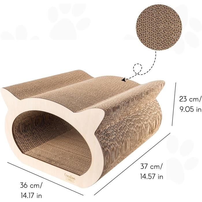Cat Scratching Post - CREATIVE PETS - 37x36x23 Cm - Cardboard House - Furniture Protector - Durable