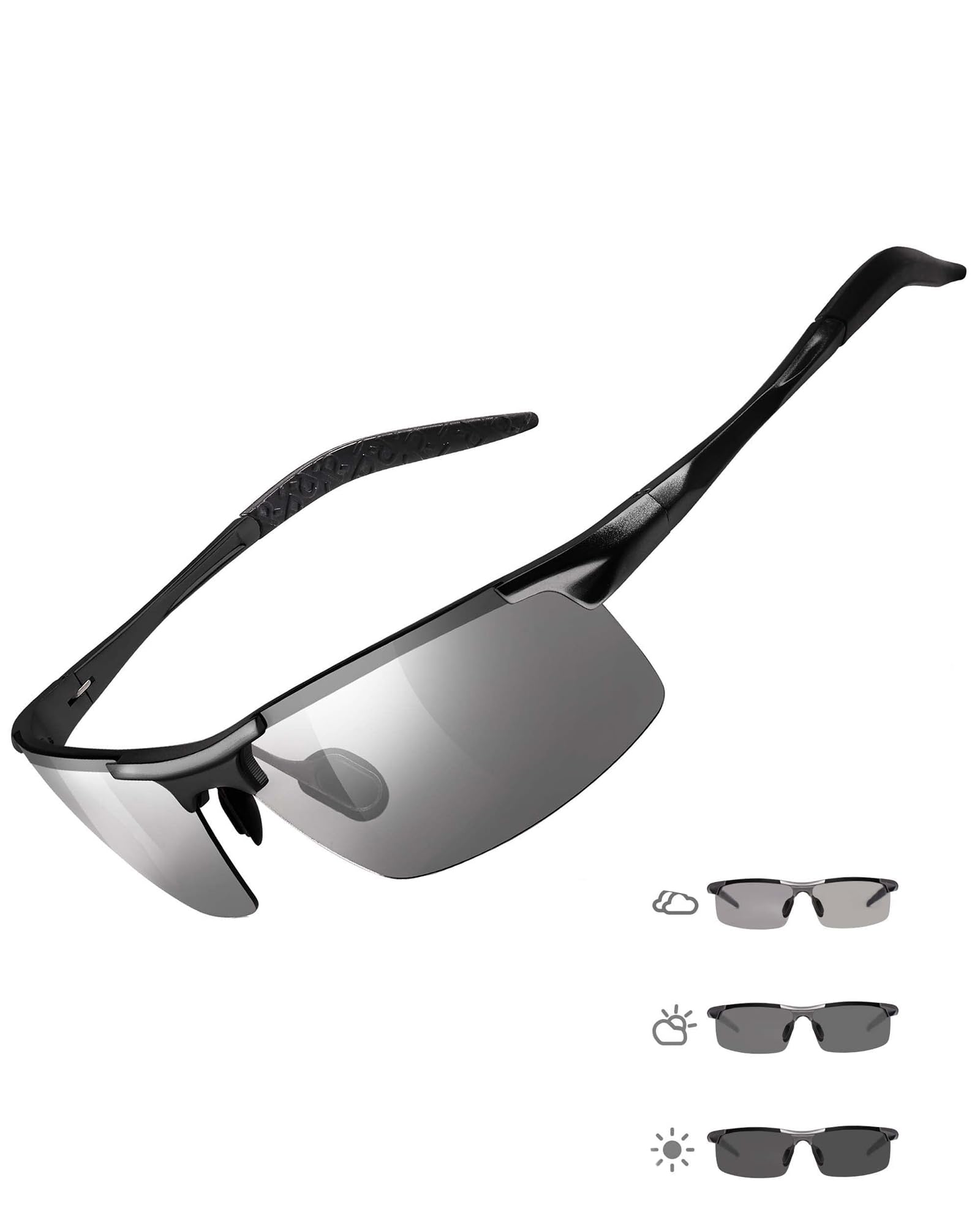 

SKYFUN Photochromic Polarized Sunglasses UV400 Comfortable Perfect for Driving and Fishing Men s - Protection, Wear, Ultralight,