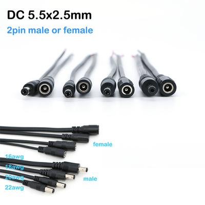 0.2M 0.18M 5.5x2.5MM 2-Pin DC Stecker Buchse 22/20/18/16awg Stromanschluss Stecker Kabel Draht Versorgung Reparaturkabel 5525 DC5525 Pigtails