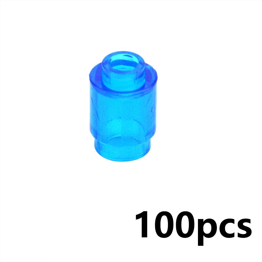 

100Pcs Cylinder Building Block High-Tech Accessories 1x1 Open Stud Round Transparent Model Brick Educational Toy Compatible 3062