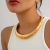 Women Snake Chain Necklace Geometric Jewelry Shiny Hook Eye Clasp   Snake Chain Collar for Party