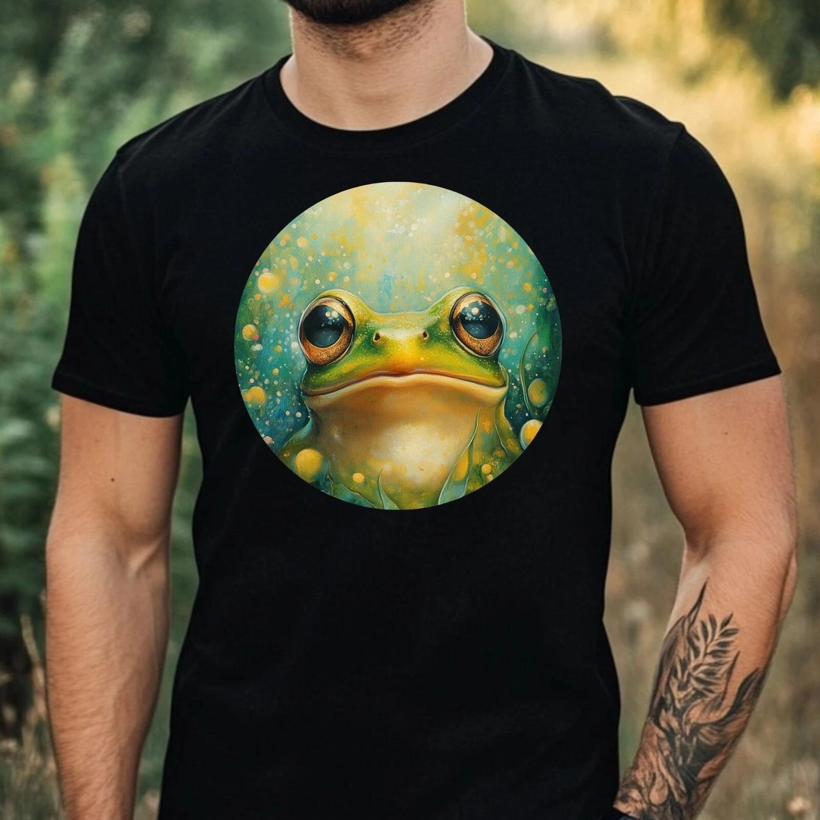T-Shirt Herren Frosch Portrait Motiv Baumwolle Größe XS bis 5XL L