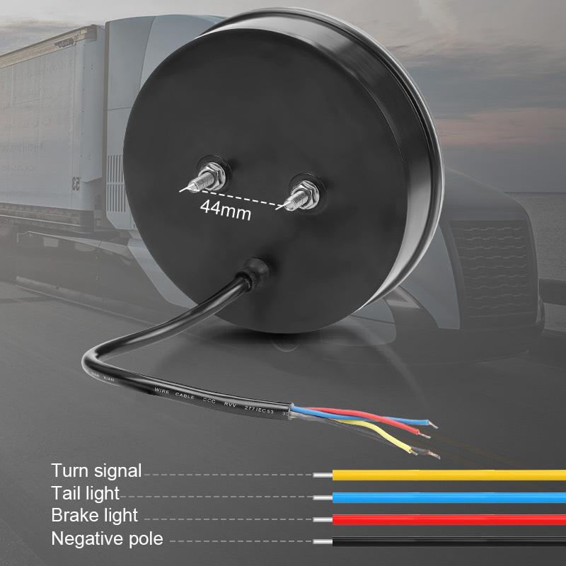 Offroad Truck LED Round Taillight 5.5 inch Brake Tail Lamp Rear Hamburger Clearance Lights for Jeep Volvo Pickup Trailer 12V 24V
