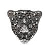Hollow Collar Pins Leopard Head Men Badges Rhinestone Brooch Leopard Brooch Male Ornaments