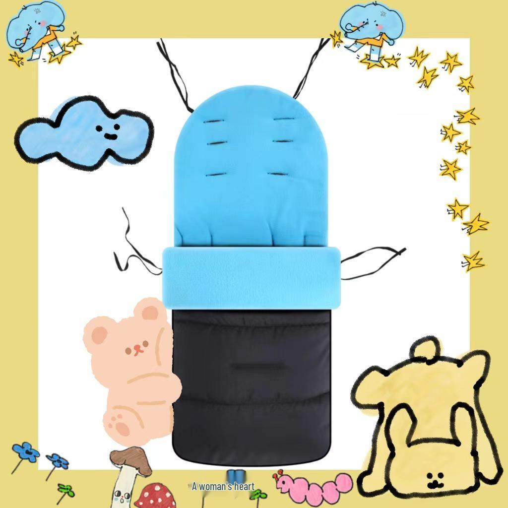 Windproof Winter Sleeping Bag with Thick Foot Cover for Baby Stroller – Cozy and Warm Cotton Pad for Cold Weather Outings