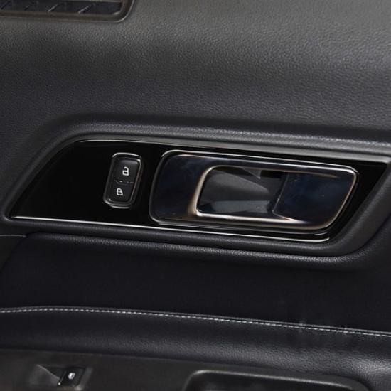 Fit For Ford Mustang 2015- Cover Trim Gloss Black Interior Door Handle 2PCS