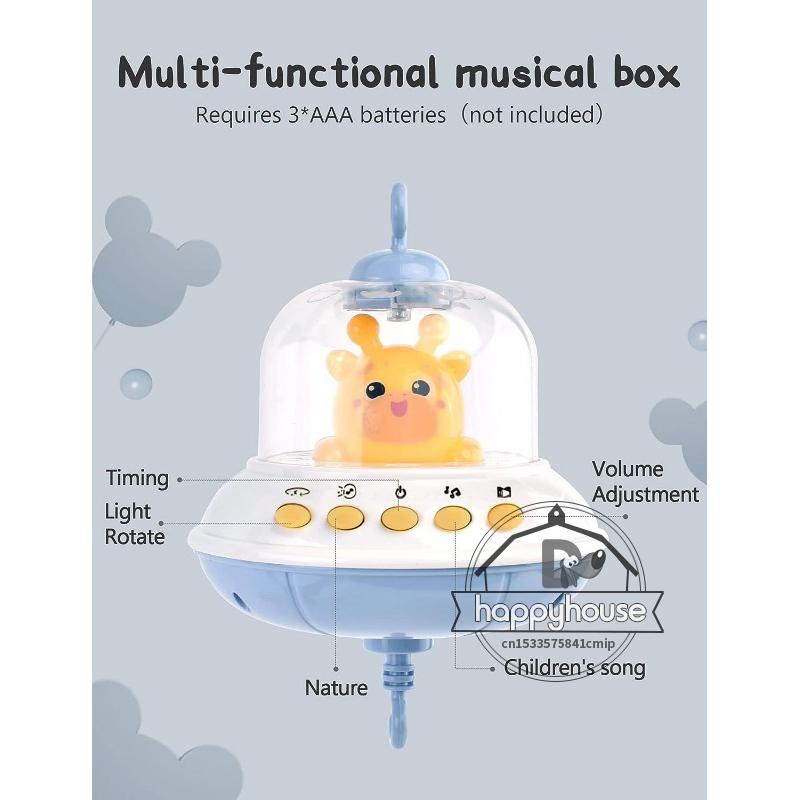 1PC Musical Baby Crib Mobile with Lights Music Projection for Infants Remote Control Crib Toys for Newborn Baby Mobile for Crib Toys