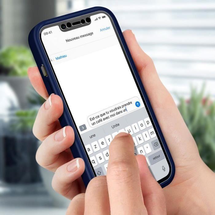 Coque de protection - BOOLING - pour iPhone 13 - TPU - Bleu Marine - Coque intégrale