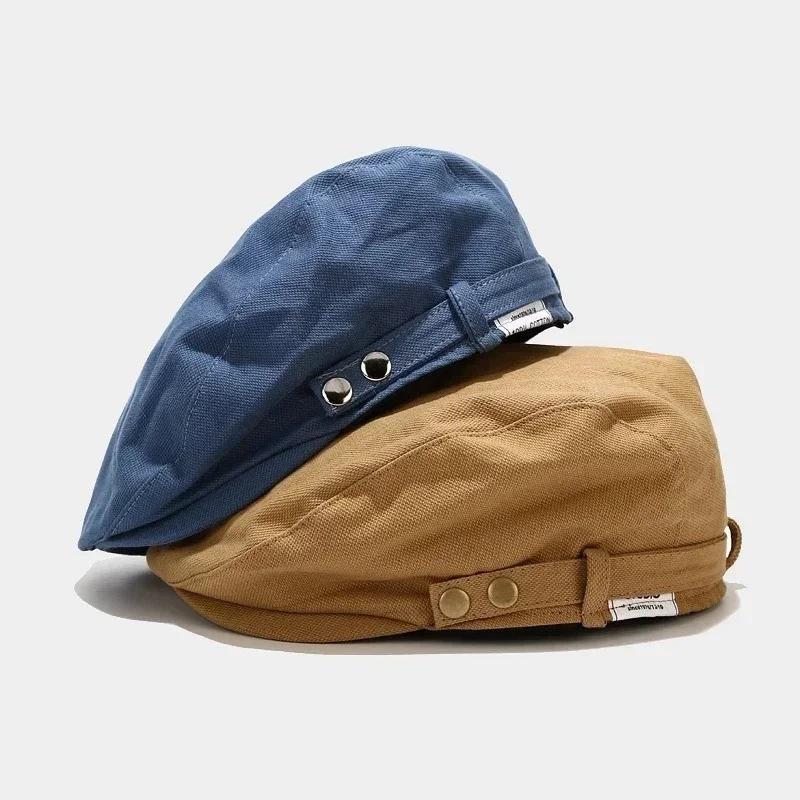 British Style Berets Hat Men Streetwear Trend Newsboy Hat for Women Flat Peaked Caps Cotton Duckbill Cap Spring Autumn Bonnet