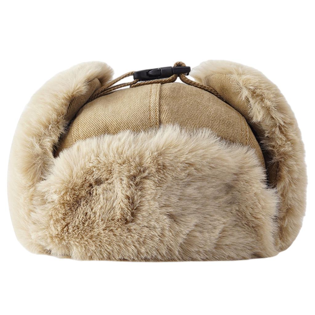 Vintage Inner Plush Trapper Hat for Teens Adult Windproof Winter Hat Thicken Earflap Hat Keep Warm Skiing Cycling Hat