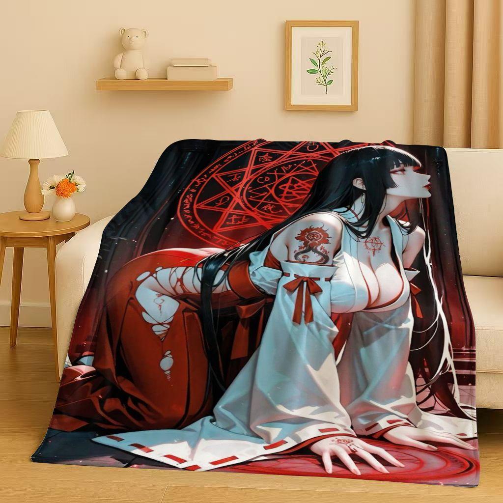 3D Cute Sexy Bikini Girls Cartoon Anime Characters Flannel Blanket,Soft Plush Throw for Home Bedroom Bed Sofa Cover Trave Gift