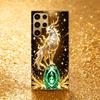 Luxury Golden Griffin Emerald Phone Case Glass S26 Ultra Case S25 Ultra Case for Samsung Galaxy S26 S25 S24 S23 S22FE Ultra Plus