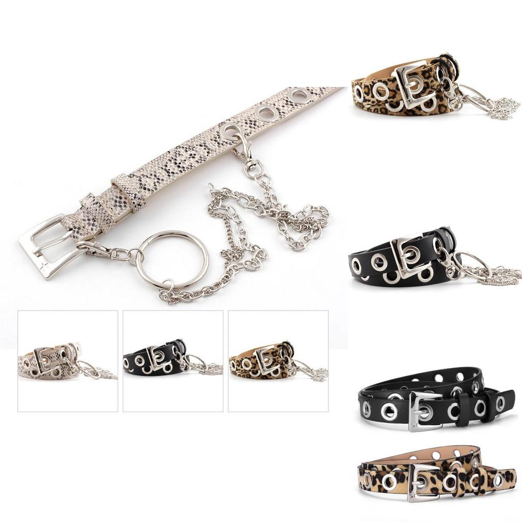 Style Punk Chic Faux Leather Chain Belt For Women With Design Eyecatching