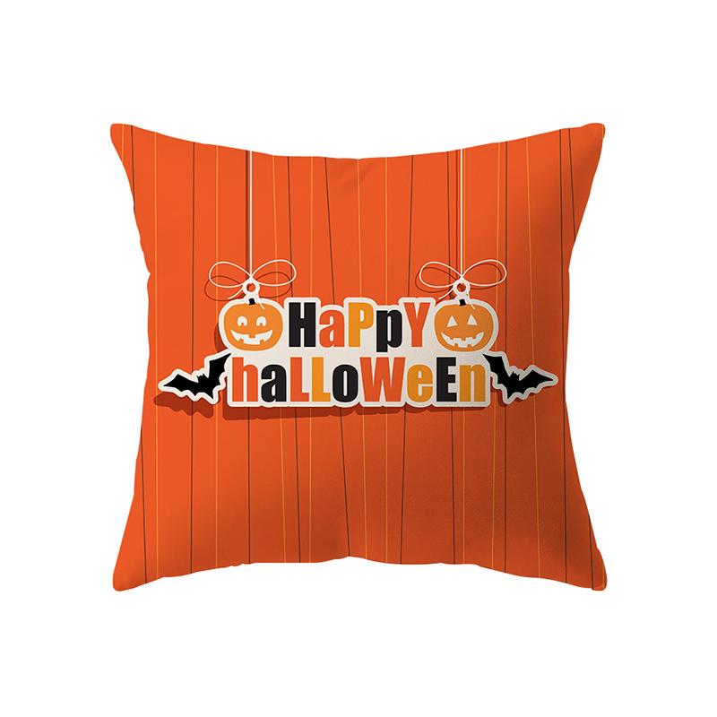 Devil Pumpkin Throw Pillow Cover Halloween Theme Throw Pillow Cover Sofa Chair Bed Cushion Cover Home Decor