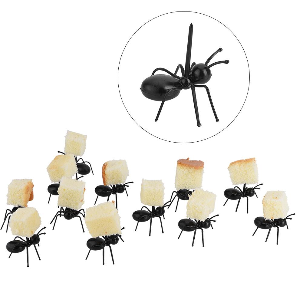 12 Stück Set Niedlich Umweltfreundlich Plastik Mini Ameise Obst Serviergabel Zuhause Küche Party Dekoration