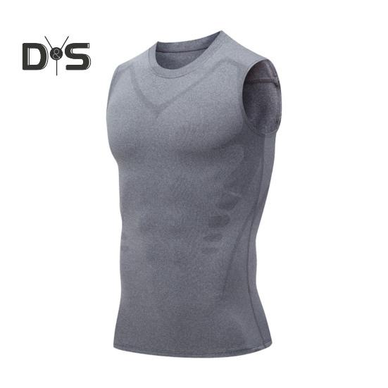 Herren Sportweste Rundhalsausschnitt Ärmellos Hochelastisch Atmungsaktiv Oberteile Muskelformend Body Athletic Compression Tank Top