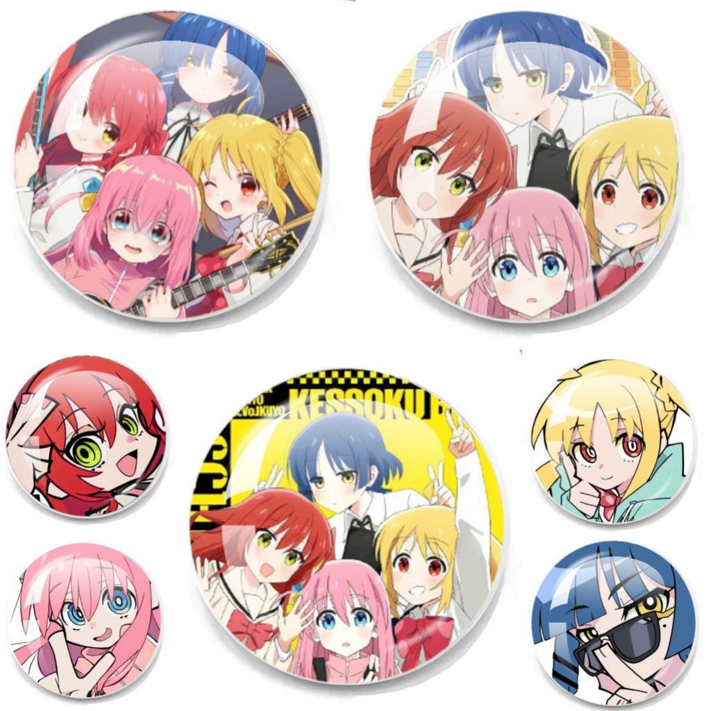 BOCCHI THE ROCK Pin Round Cartoon 20MM/25MM Metal Brooches Handmade Pins For Backpack Jewelry Accessories Gifts Creative Badge
