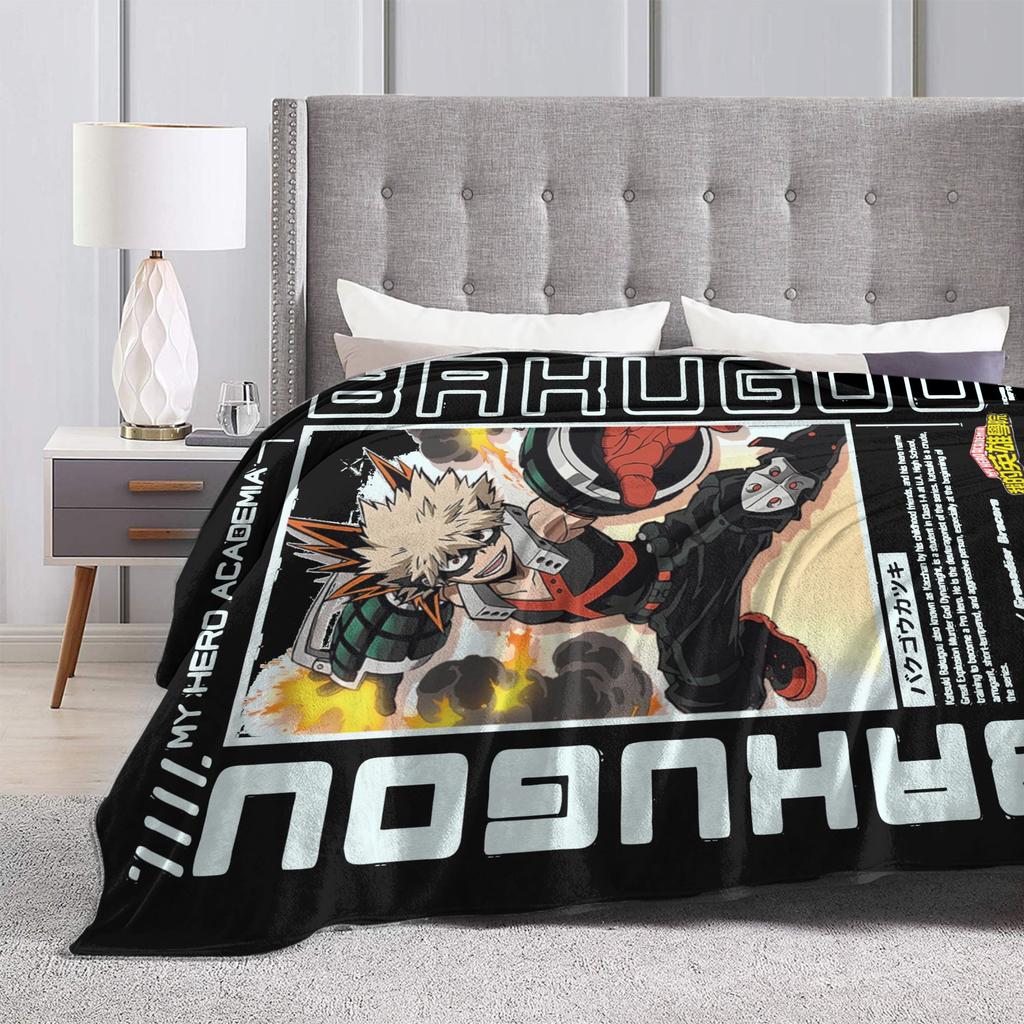 Katsuki Bakugou My Hero Academia Blanket Plush Novelty Warm Throw Blankets for Bedding Lounge Winter,