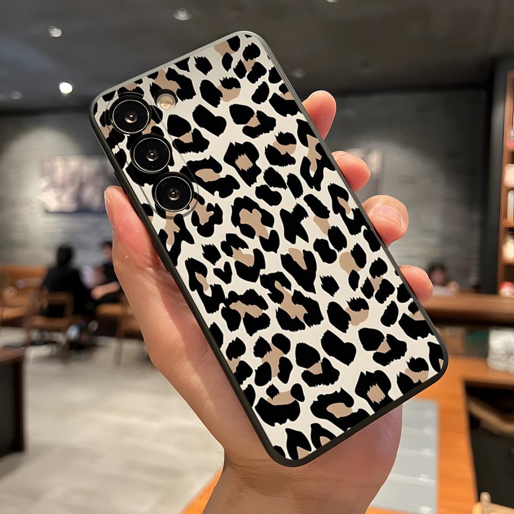 S-Stylish C-Cute Leopard Phone Case For Samsung A56 A36 A26 A16 A15 A25 A35 A55 A14 A34 A24 A54 Black Soft Shell