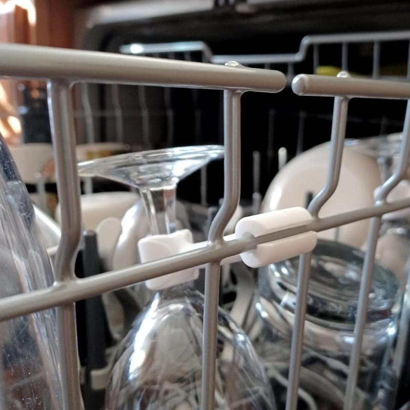 Molded Plastic Wine Glass Placement Aids with Split Ends for Kitchen Cabinets, Dining Storage and Beverage Stations