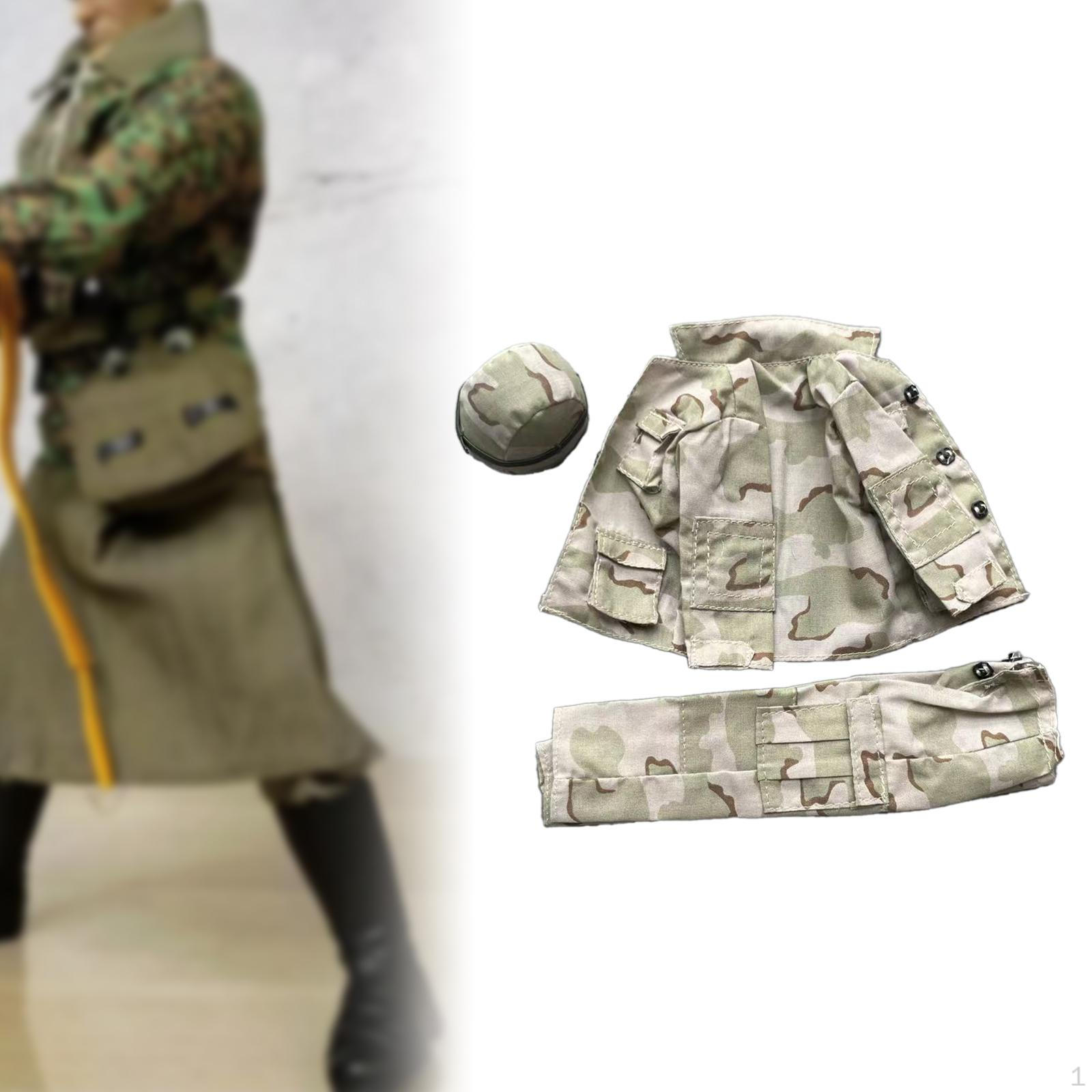 

1/6 Scale Top Coat with Trousers Uniforms Suit Casual Realistic Stylish Retro Hat Dress up for