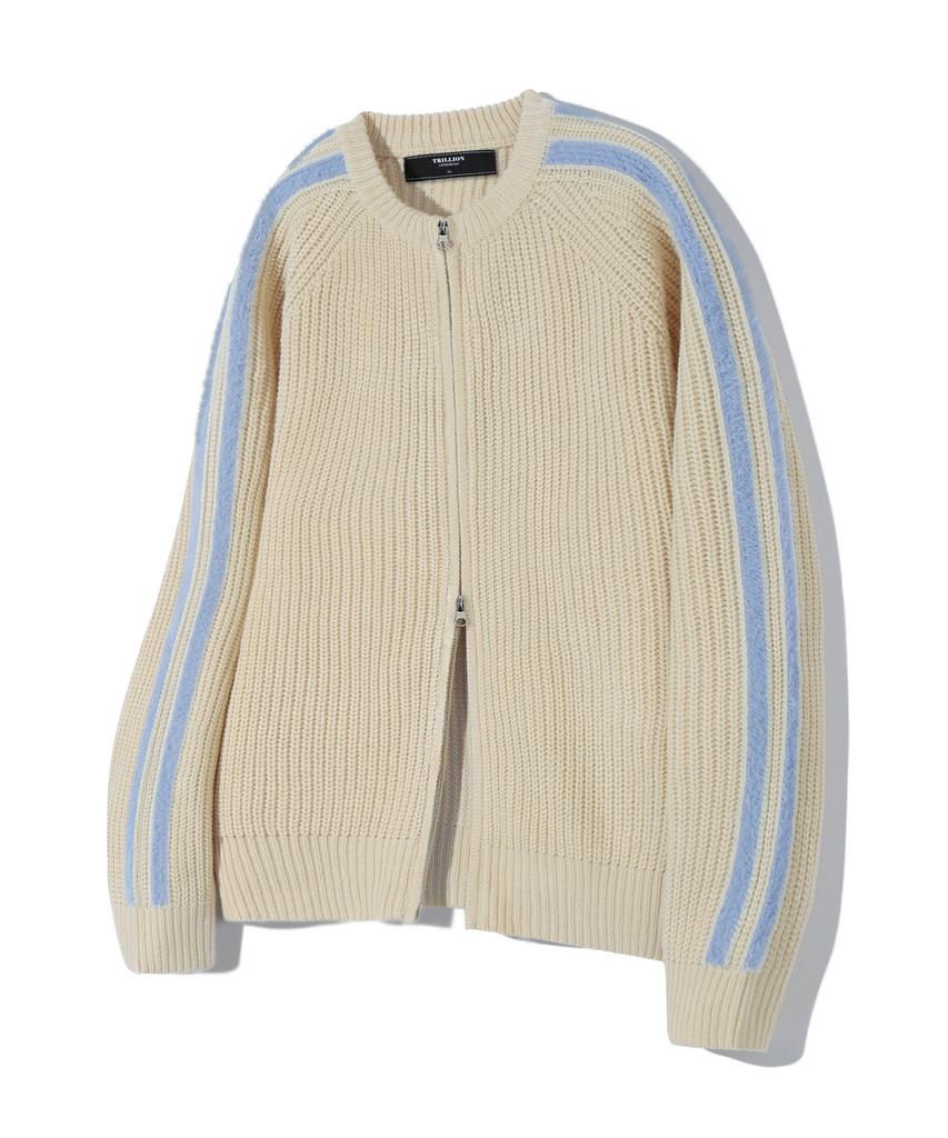 Maglia Tricot TRILLION con Zip e Spazzola Lavabile (Avorio)