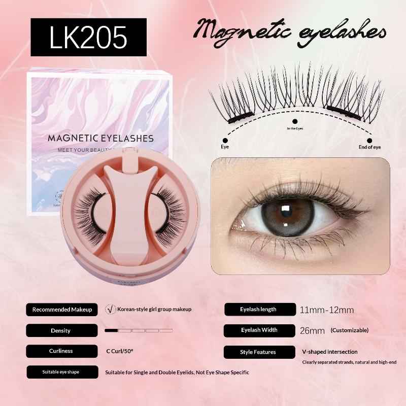 Reusable Magnetic Eyelashes No Glue Needed 3D Natural Look Curly Magnetic False Eyelashes Easy Apply Lashes Kit For Eye Makeup