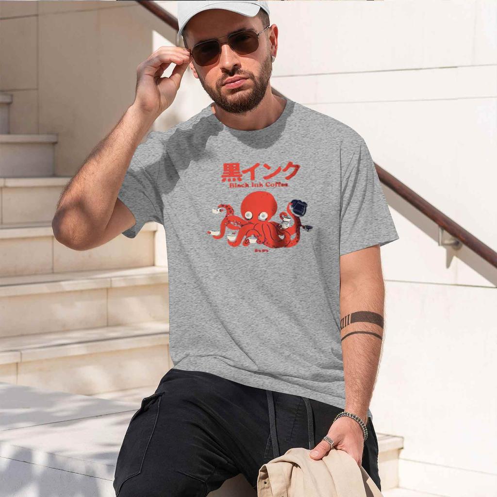 2026 New Modelblack Ink Coffee Creative Printed Unisexs Tshirt 100 Cotton Oversized Charming Graphic Tees For Tops Tees Street