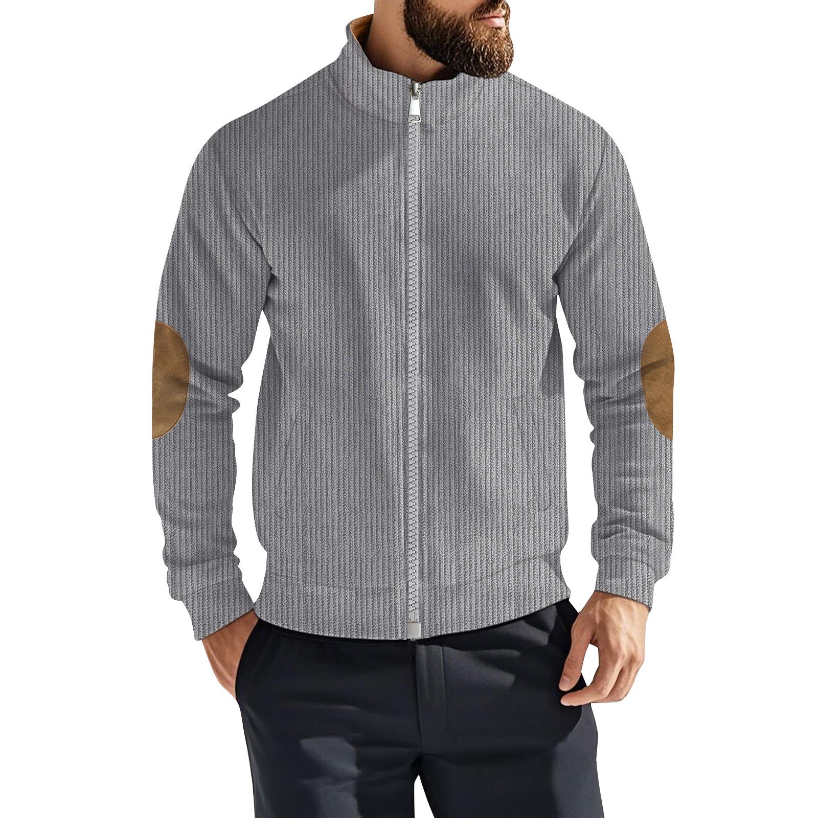 

Мужская однотонная вельветовая куртка на молнии, мужская спортивная куртка большого размера в стиле кэжуал XXL