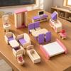 18 Pieces Miniature Dollhouse Furniture Set Realistic Toy Sturdy for Playroom
