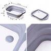 Foldable silicone bowl with drain, gray, for vegetables, laundry, 6l
