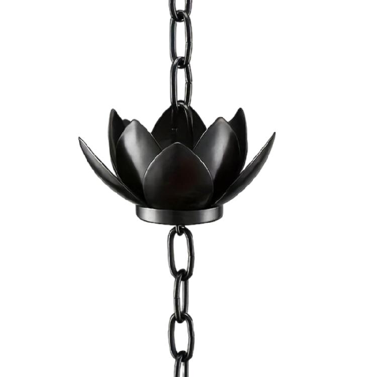 Flower Antique Iron Rain Chain for Gutter and Rain Rust Resistant Plated Garden Decors Rain Chain for Downspout