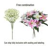 Lily and Baby's Breath Artificial Bouquet - Decorative Faux Flowers Arrangement