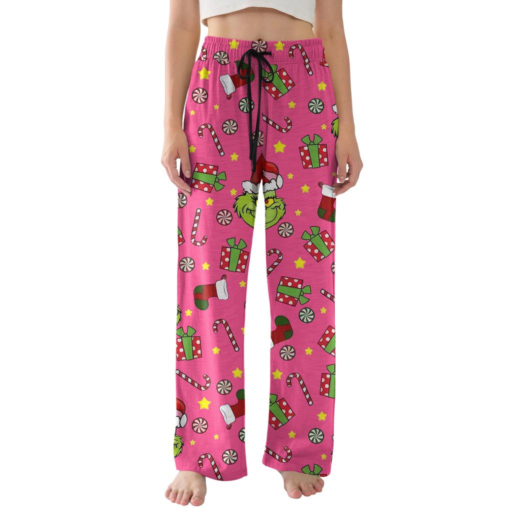 Pantalon de Pyjama pour Femme Léger Décontracté Confortable Pantalon Palazzo Vêtements de Nuit Vêtements d'Intérieur Bas Avec Poches