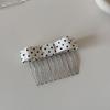 Dot Pattern Bow Hairbrush, Fluffy and Inverted, with Hairpin for Cascading Hair, Fresh and Sweet Fringe Clip, Cute Hairpin