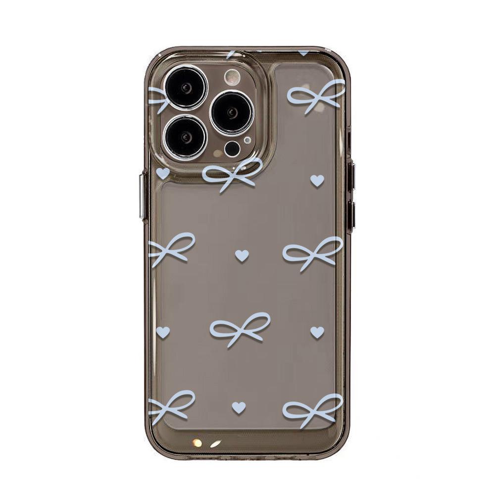 Applicable to iPhone17Pro blue little love bow space phone case Apple 16 transparent 15/14 generation