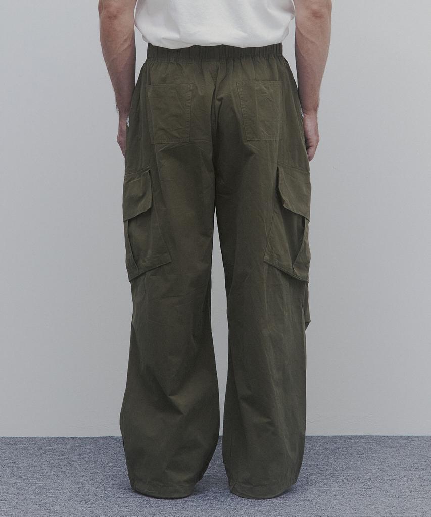 ANDAGAIN Winter Cotton Wide Cargo Pants (Khaki